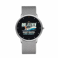 Thumbnail for BAC One-Eleven 500 - Cartoon - Slim Mesh - Silver and Silver Stainless Steel Strap