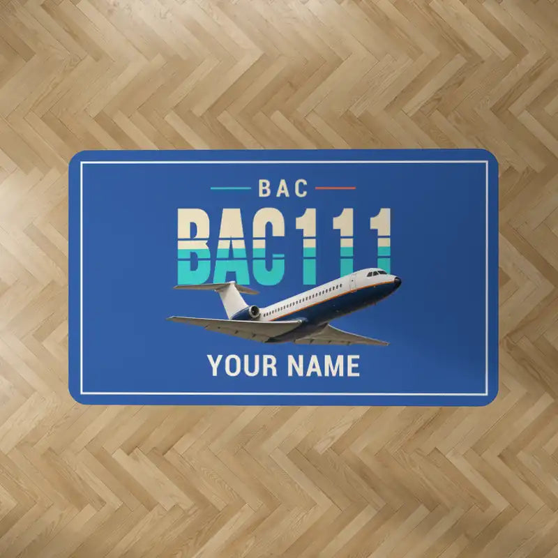 BAC One-Eleven 500 - Original + Name - Rectangle Carpet - Blue