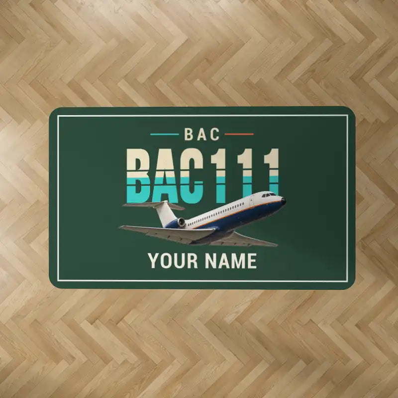 BAC One-Eleven 500 - Original + Name - Rectangle Carpet - Dark Green