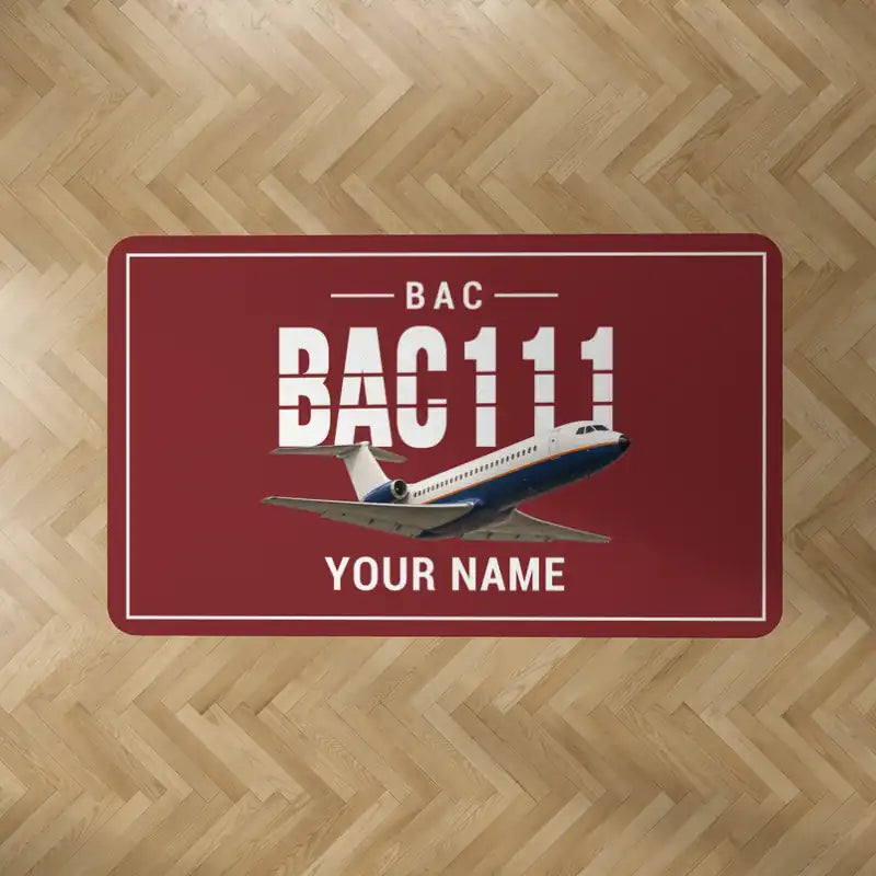 BAC One-Eleven 500 - Original + Name - Rectangle Carpet - Dark Red