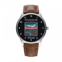 Thumbnail for BAC One-Eleven 500 - Poster + Name - Leather Strap - Brown Leather Strap