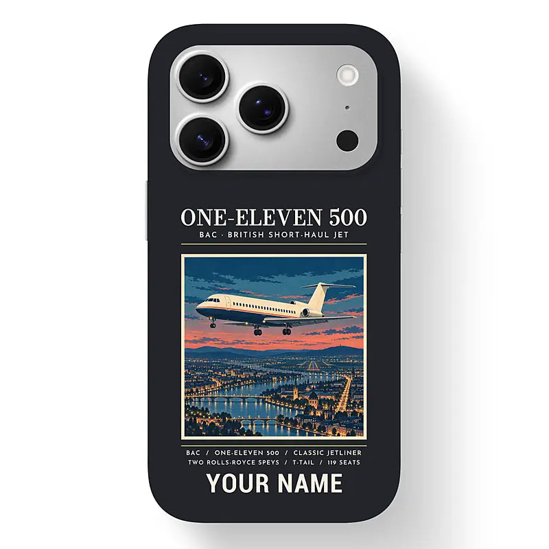 BAC One-Eleven 500 - Poster + Name - MagSafe iPhone 17 Pro - Black