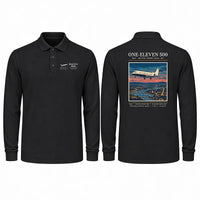 Thumbnail for BAC One-Eleven 500 Premium Polo T-Shirts - Poster - Long Sleeve - Black