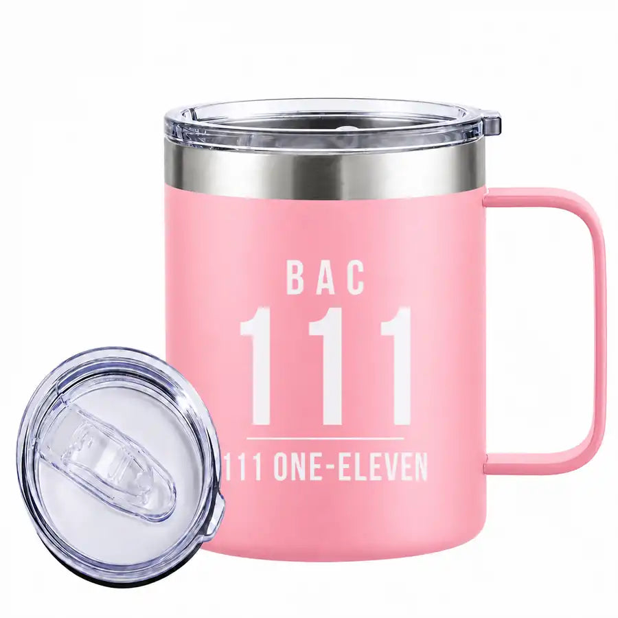 BAC One-Eleven 500 - Stainless Steel Mug - Tag - Pink