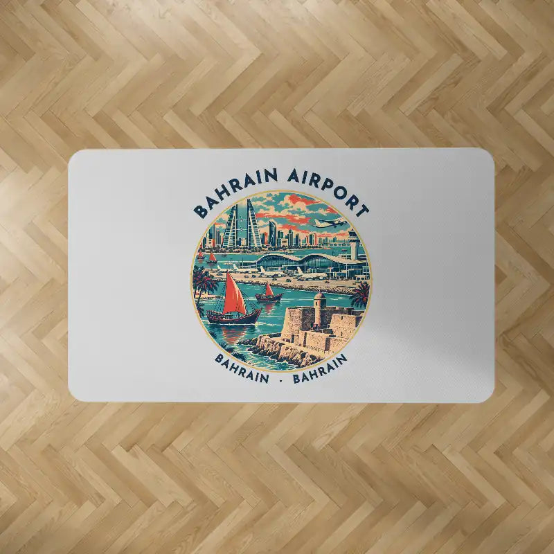 Bahrain International Airport (BAH) Carpets - Carpet Rectangle - Badge - Light Gray V2