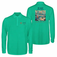 Thumbnail for Bahrain International Airport (BAH) Premium Polo T-Shirts - Poster - Long Sleeve - Green