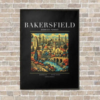 Thumbnail for BAKERSFIELD - Poster - Canvas Framed - Black