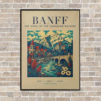 Thumbnail for BANFF - Poster - Canvas Framed - Beige