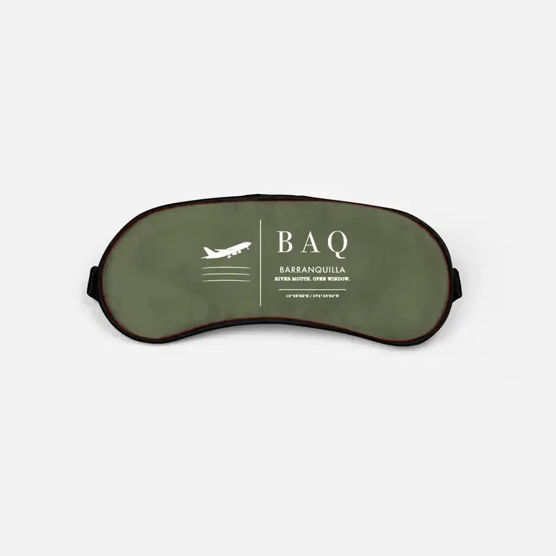Ernesto Cortissoz International Airport (BAQ) Sleep Masks - Sleep Mask - Front - Green Army