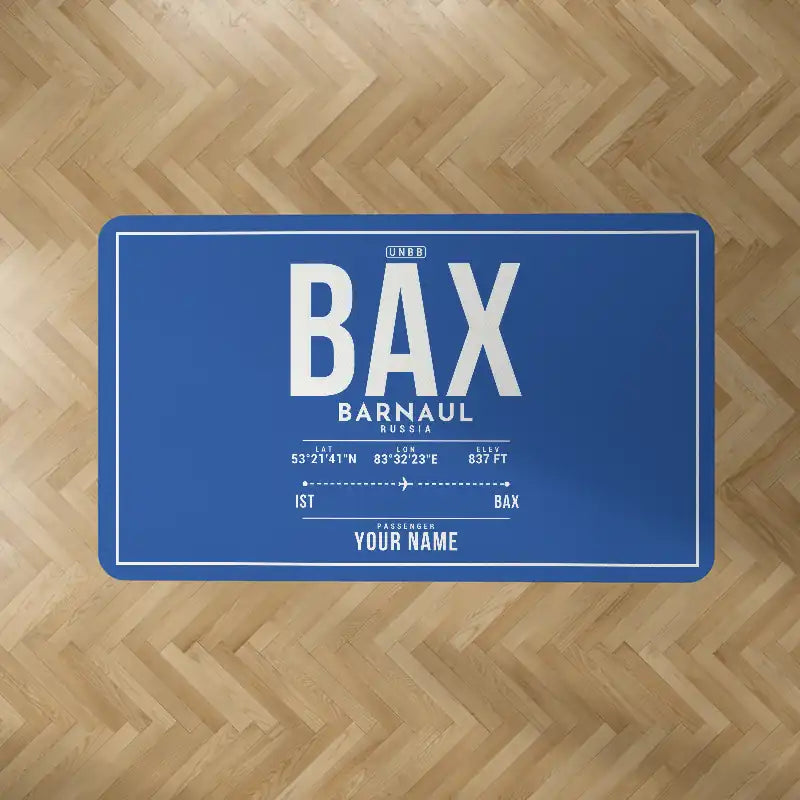 Barnaul Gherman Titov International Airport (BAX) Carpets - Carpet Rectangle - ID Tag + Name - Blue V2