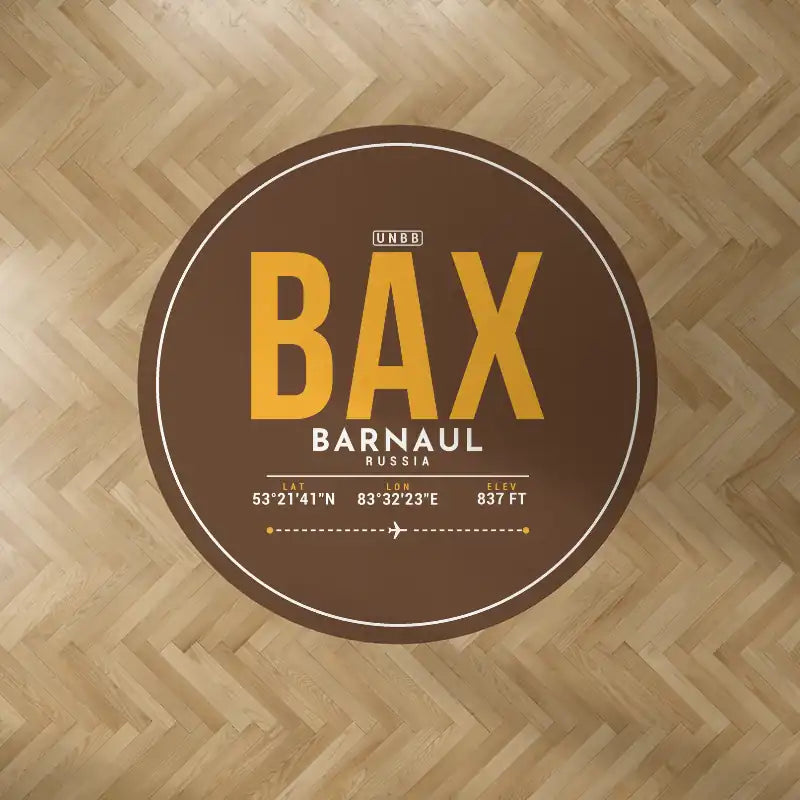 Barnaul Gherman Titov International Airport (BAX) Carpets - Carpet Round - ID Tag - Brown V2