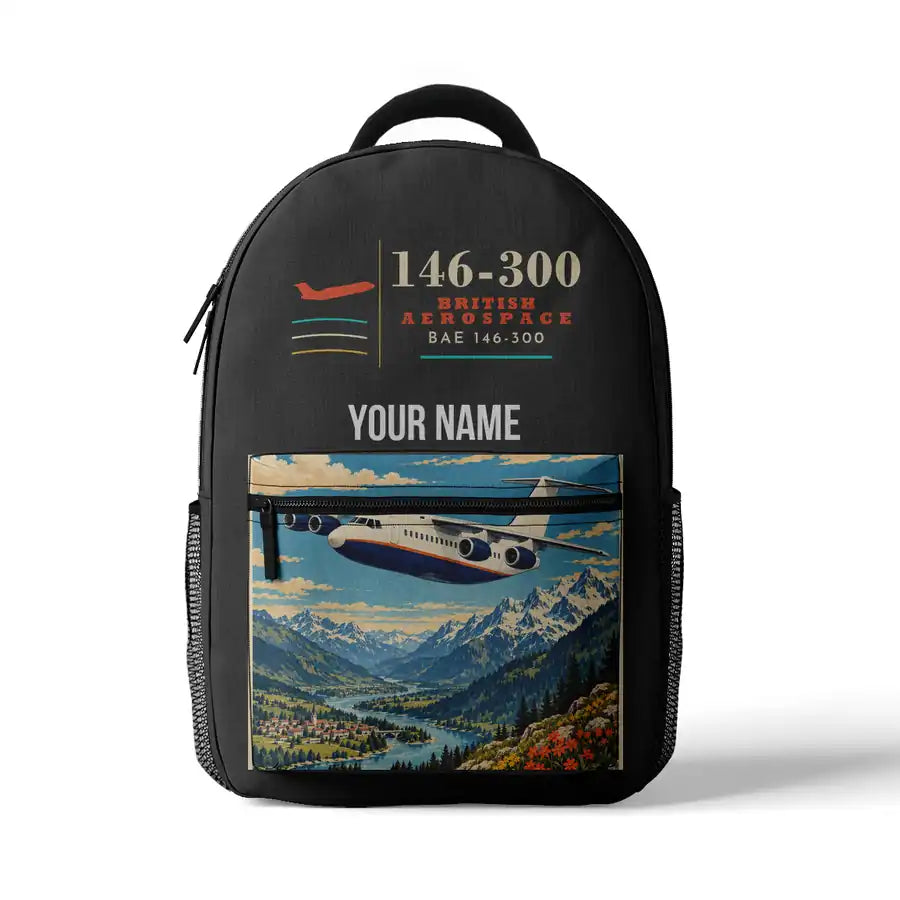 BAe 146-300 - 3D Backpack - Gray + Name