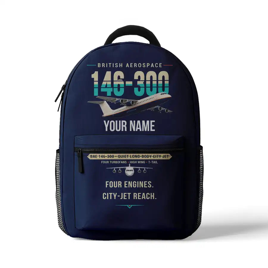 BAe 146-300 - 3D Backpack - Original + Name - Dark Blue