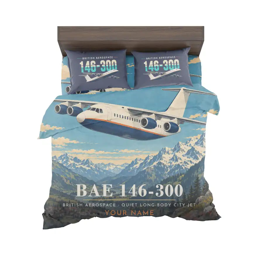 BAe 146-300 - 3D + Name - Bedding Set - Full Print