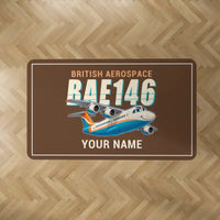 Thumbnail for BAe 146-300 - Cartoon + Name - Rectangle Carpet - Brown