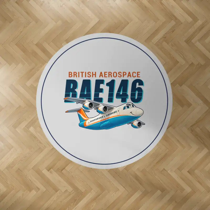 BAe 146-300 - Cartoon - Round Carpet - Light Gray