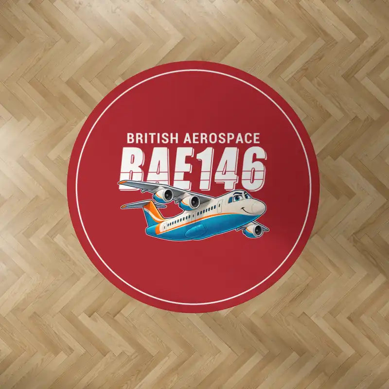 BAe 146-300 - Cartoon - Round Carpet - Red