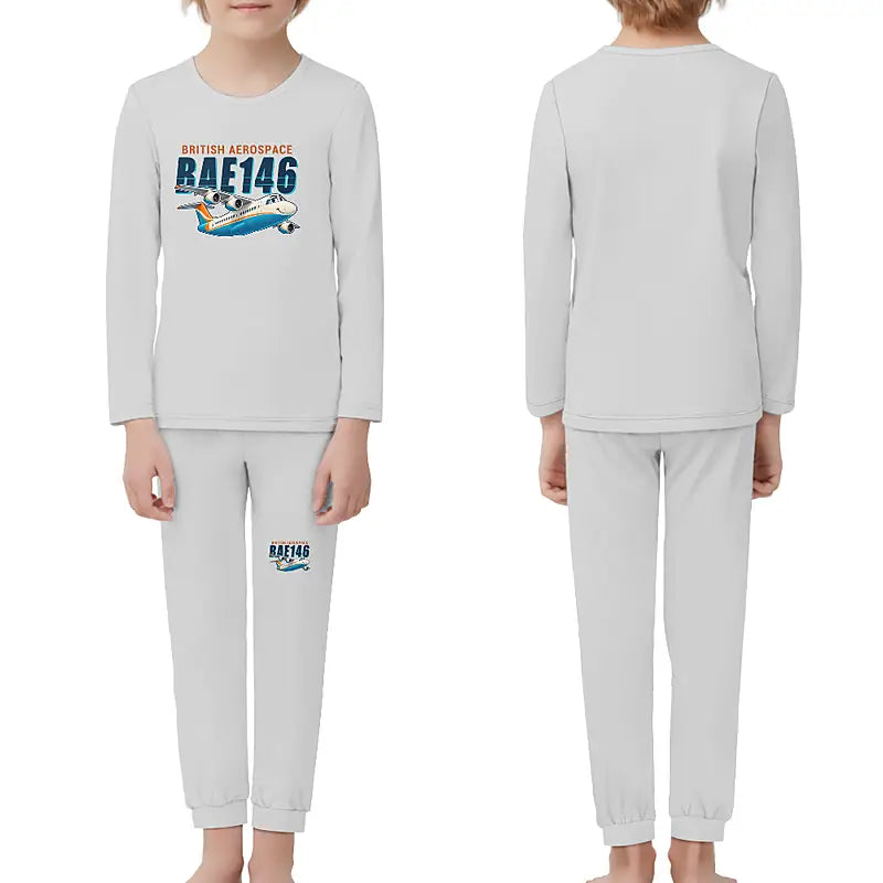 BAe 146-300 - Children Pajamas - Cartoon Chest - Light Gray