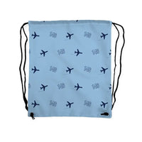 Thumbnail for BAe 146-300 - Drawstring Bag - 3D Pattern - Light Blue