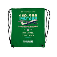 Thumbnail for BAe 146-300 - Drawstring Bag - Original + Name - Green
