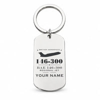Thumbnail for BAe 146-300 - Key Chain - Heritage + Name - Silver