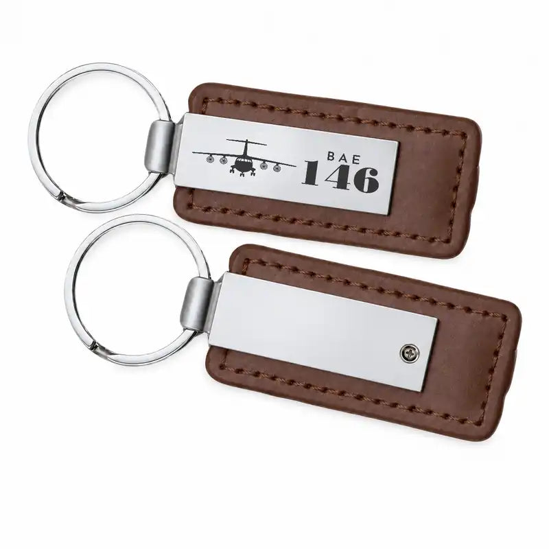 BAe 146-300 - Leather Key Chain - Faux Leather - Heritage - Brown