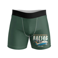 Thumbnail for BAe 146-300 - Men Boxers - Cartoon + Name - Dark Green