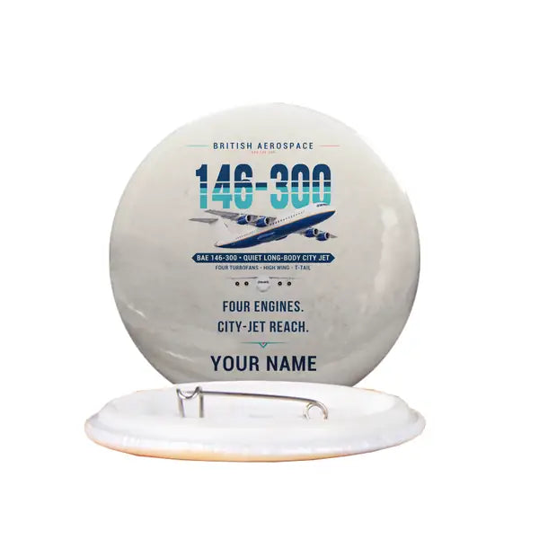 BAe 146-300 - Original + Name - Pin - Beige