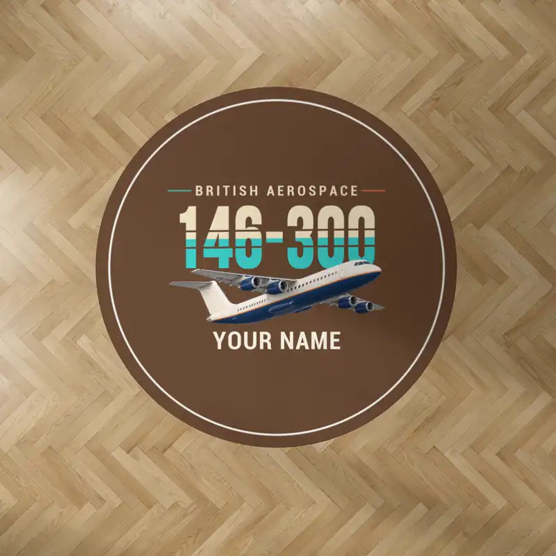 BAe 146-300 - Original + Name - Round Carpet - Brown