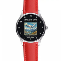 Thumbnail for BAe 146-300 - Poster + Name - Leather Strap - Red Leather Strap