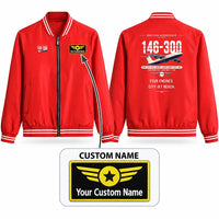 Thumbnail for BAe 146-300 Stylish Jackets - Baseball Collar - Original + Name - Red