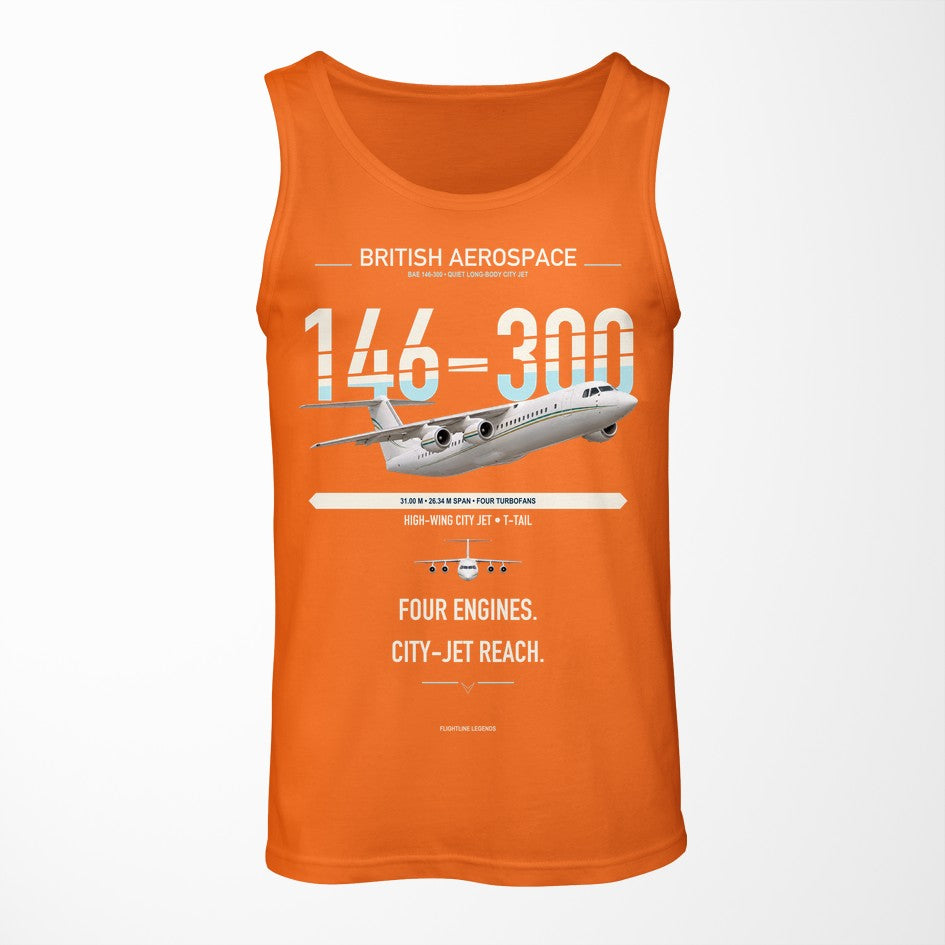 BAe 146-300 design on orange tank top