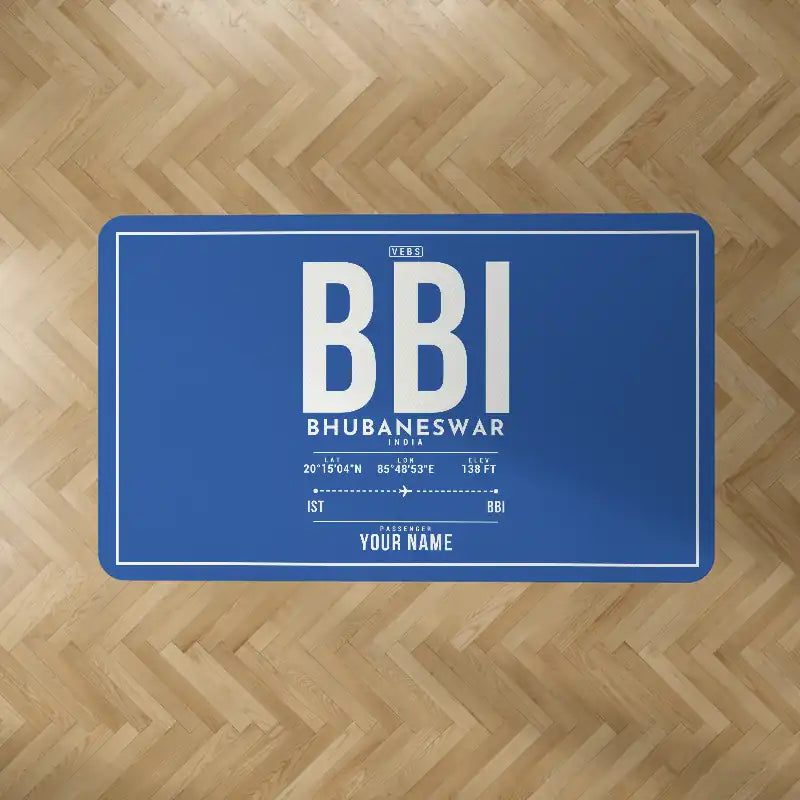 Biju Patnaik International Airport (BBI) Carpets - Carpet Rectangle - ID Tag + Name - Blue V2