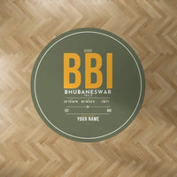 Thumbnail for Biju Patnaik International Airport (BBI) Carpets - Carpet Round - ID Tag + Name - Green Army V2