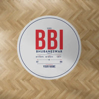 Thumbnail for Biju Patnaik International Airport (BBI) Carpets - Carpet Round - ID Tag + Name - Light Gray V2