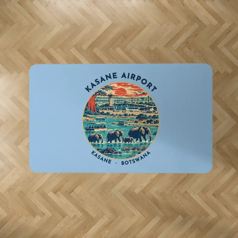 Kasane International Airport (BBK) Carpets - Carpet Rectangle - Badge - Light Blue V2