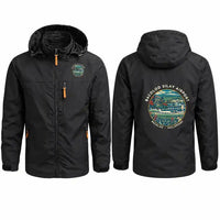 Thumbnail for Bacolod-Silay International Airport (BCD) Stylish Jackets - Hooded Windbreaker - Badge - Black