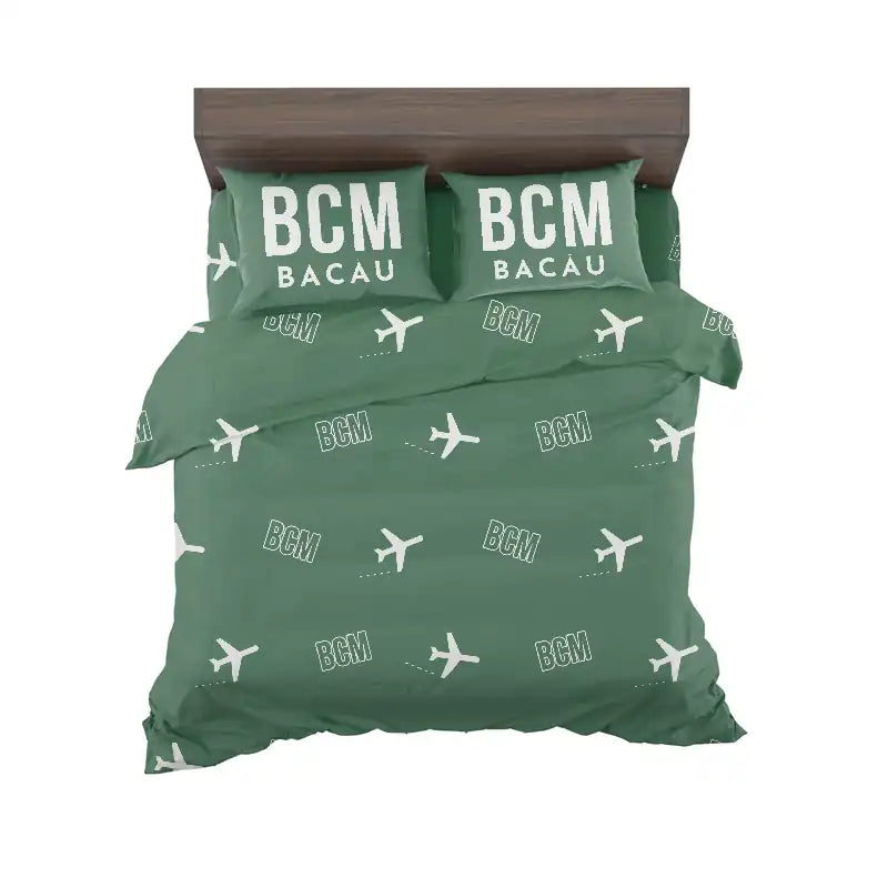 Bacău International Airport (BCM) Bedding Sets & Blankets - Bedding Set - Pattern - Green