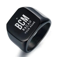 Thumbnail for Bacău International Airport (BCM) Rings - Ring - Black + Name