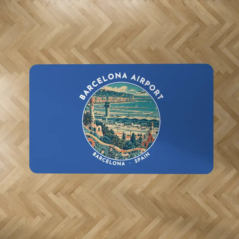 Josep Tarradellas Barcelona-El Prat Airport (BCN) Carpets - Carpet Rectangle - Badge - Blue V2