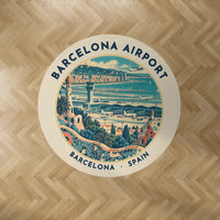 Thumbnail for Josep Tarradellas Barcelona-El Prat Airport (BCN) Carpets - Carpet Round - Badge - Beige V2