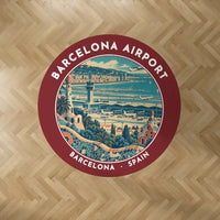 Thumbnail for Josep Tarradellas Barcelona-El Prat Airport (BCN) Carpets - Carpet Round - Badge - Dark Red V2