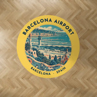 Thumbnail for Josep Tarradellas Barcelona-El Prat Airport (BCN) Carpets - Carpet Round - Badge - Yellow V2