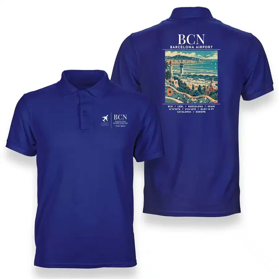 BCN - Poster - Double-Side Polo - Blue