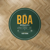 Thumbnail for Bermuda L.F. Wade International Airport (BDA) Carpets - Carpet Round - ID Tag + Name - Dark Green V2