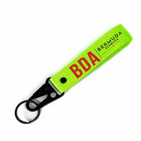 Thumbnail for Bermuda L.F. Wade International Airport (BDA) Hawk-Shaped Key Chains - Hawk Key Chain - Tag - Light Green