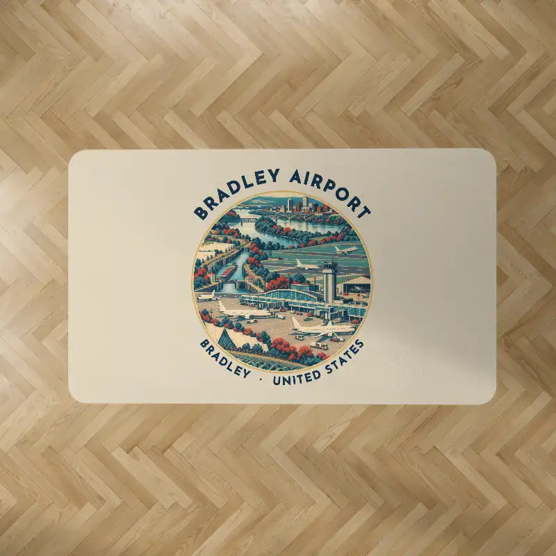 Bradley International Airport (BDL) Carpets - Carpet Rectangle - Badge - Beige V2