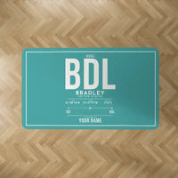 Thumbnail for Bradley International Airport (BDL) Carpets - Carpet Rectangle - ID Tag + Name - Turquoise V2
