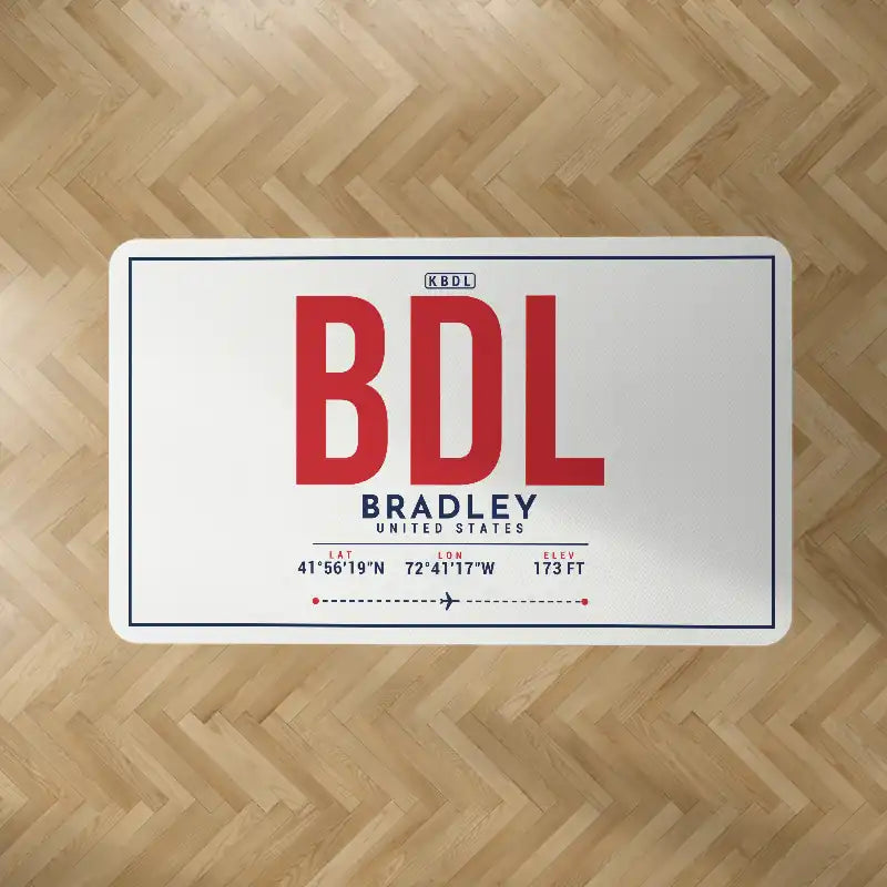 Bradley International Airport (BDL) Carpets - Carpet Rectangle - ID Tag - White V2