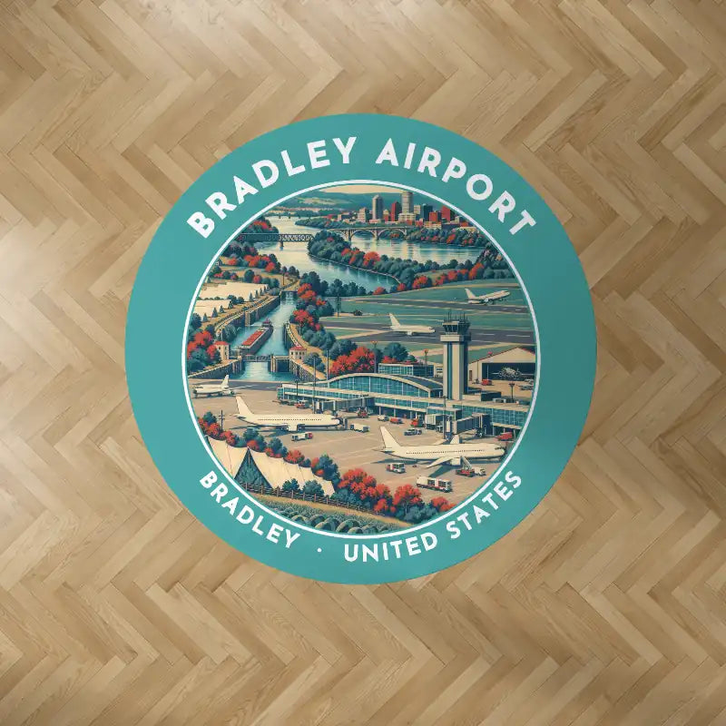 Bradley International Airport (BDL) Carpets - Carpet Round - Badge - Turquoise V2